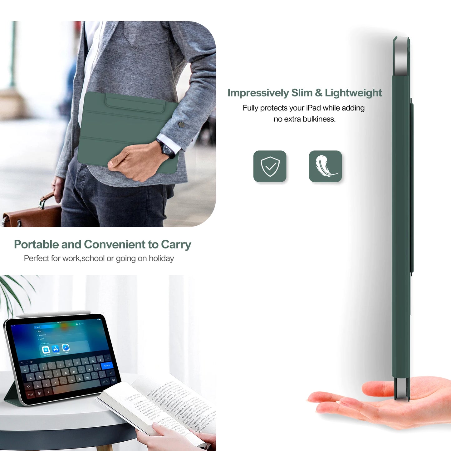 ZOYU Magnetic Case for iPad 10/10.9/Pro 11/12.9 – Detachable Cover for iPad Air 4/5, Mini 6