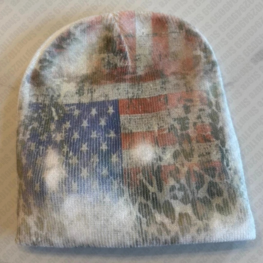 Y2K Gothic Beanie Hat - Retro Hip Hop Knitted Winter Cap for Men and Women