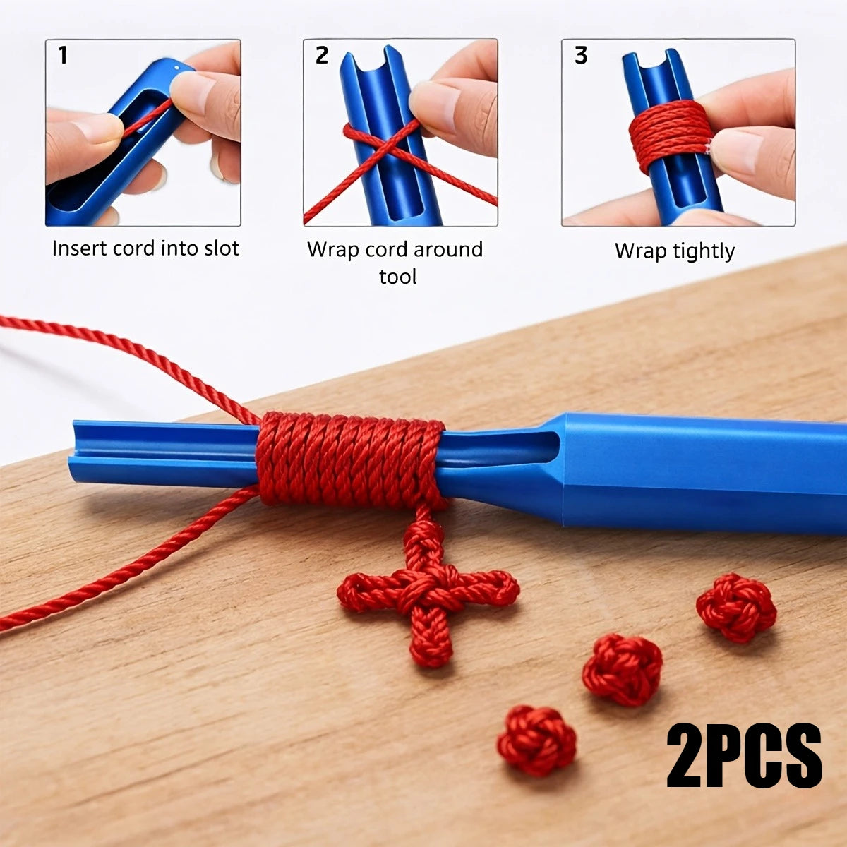 2-Piece Quick Knotting Aid Set - Plastic Threaders for Rope Weaving & Craft Projects