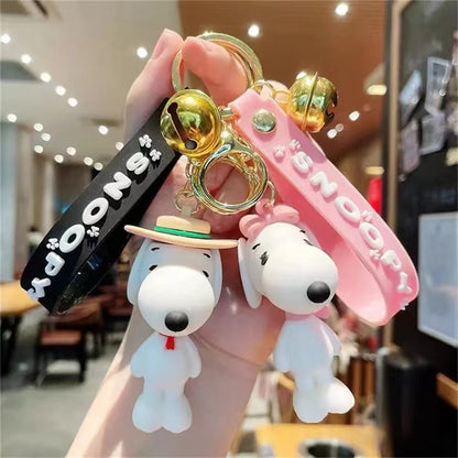 Snoopy Cute Silicone Keychain – Phone, Bag & Car Pendant | Creative Couple Keyring Christmas Gift