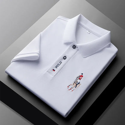 Men's Embroidered Short Sleeve Polo Shirt - Casual Summer Comfort Fashion Polo