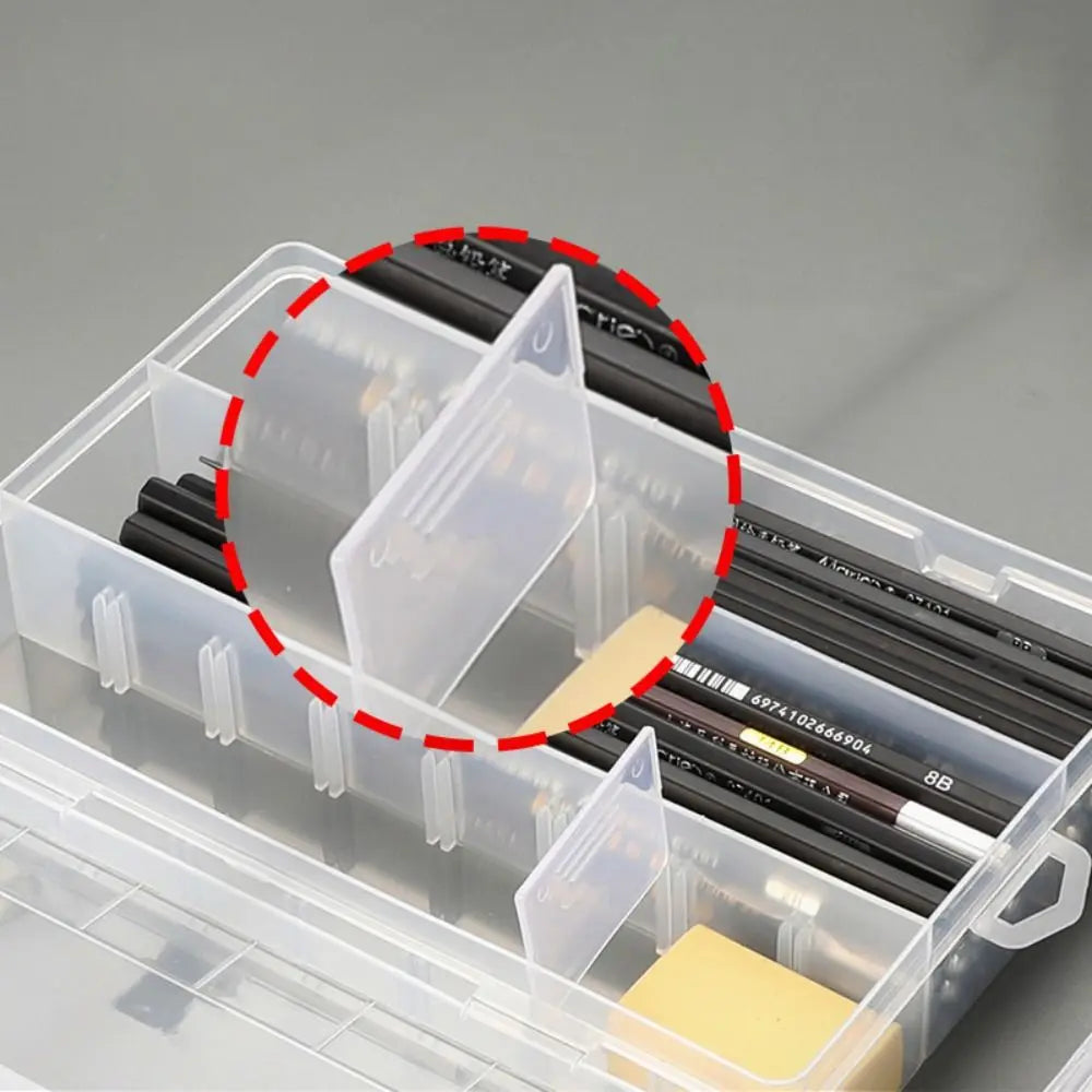 Large Capacity Transparent Pencil Case – Cartoon PP Pen Box & Art Supplies Storage Stationery Organizer
