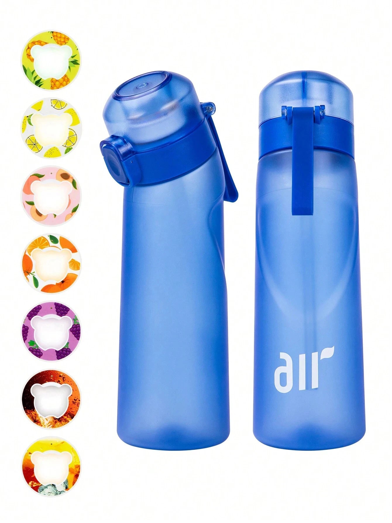 Portable Air Water Bottle with Straw – Leak-Proof Transparent Bottle with 1 Random Flavor Pod for Outdoor Sports