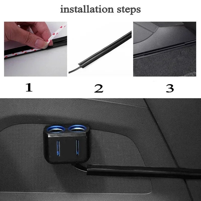 4-Piece Car Cable Organizer Kit – Universal Wire Sleeves for a Neat, Protected and Clutter-Free Interior