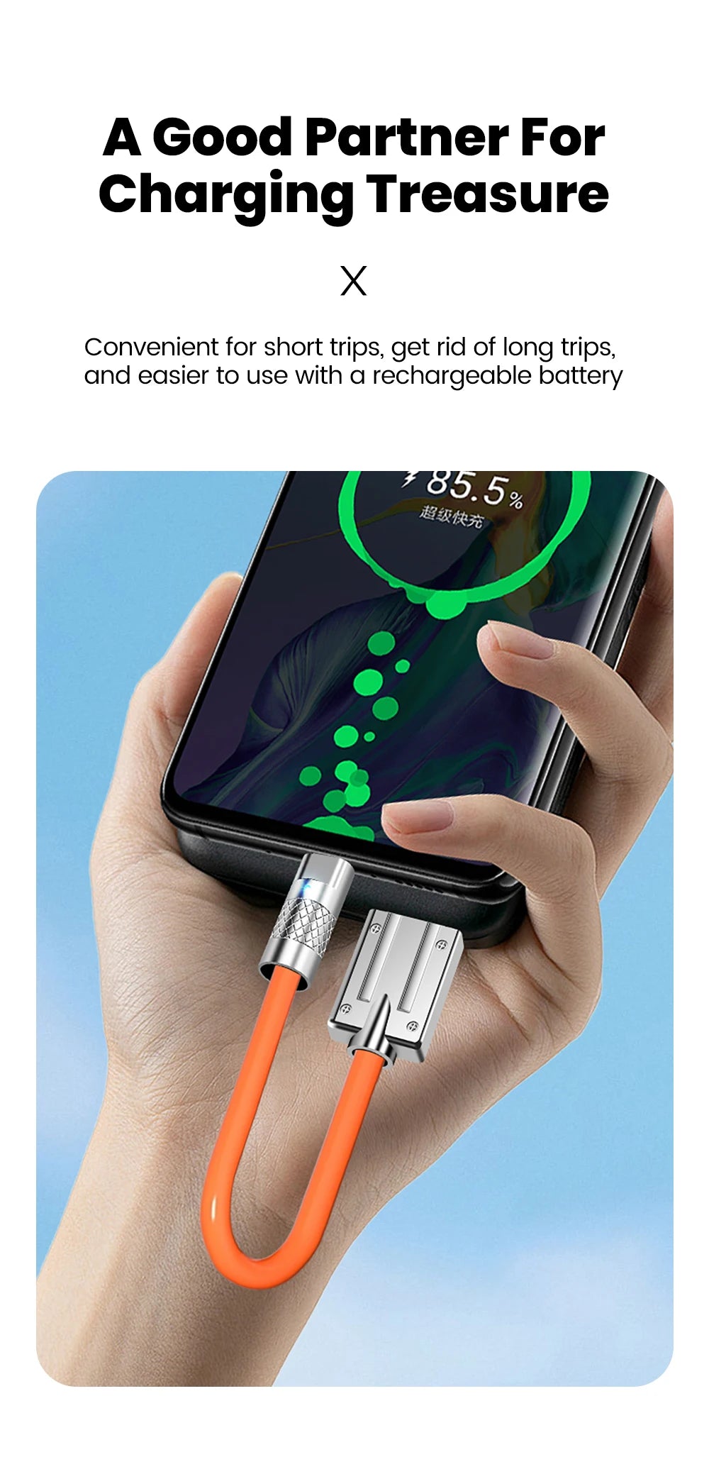 Elough 66W Short USB-C to Type-C Cable – 25CM/50CM Fast Charging Cord for iPhone 15/16 Pro, Samsung, Xiaomi