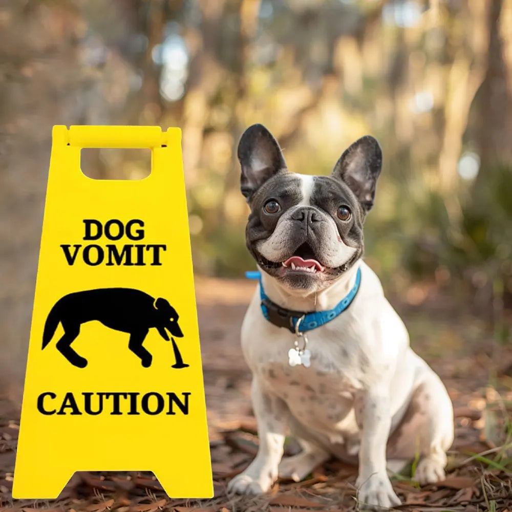 Funny Cat & Dog Vomit Yard Sign – Bright Yellow Outdoor Novelty Gift