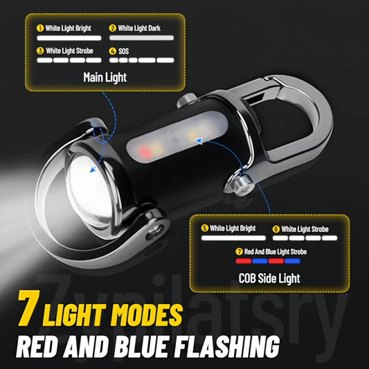 Mini USB Rechargeable LED Keychain Flashlight – Portable Waterproof Pocket Camping Light Keyring Outdoor Survival Gear