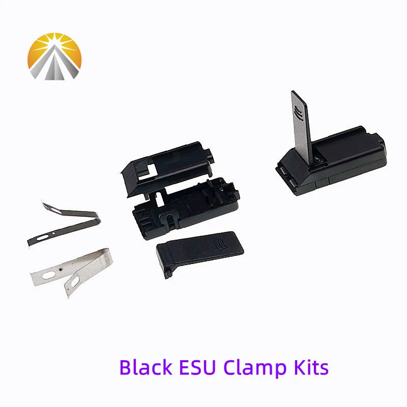 5-Piece ESU Clamp Kit — Electrosurgical Patient Board Grounding Cable Set in Blue, Grey, and Black