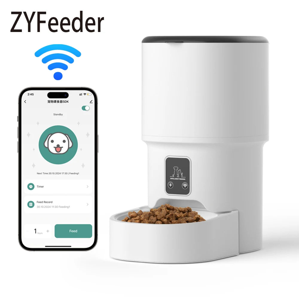 4L WiFi Smart Pet Feeder – Automatic Cat & Dog Food Dispenser (No 5V 1A Plug)