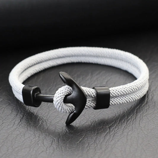 Men’s Anchor Bracelet – Handcrafted 4mm Nautical Rope Bangle, Multiple Colors & Sizes
