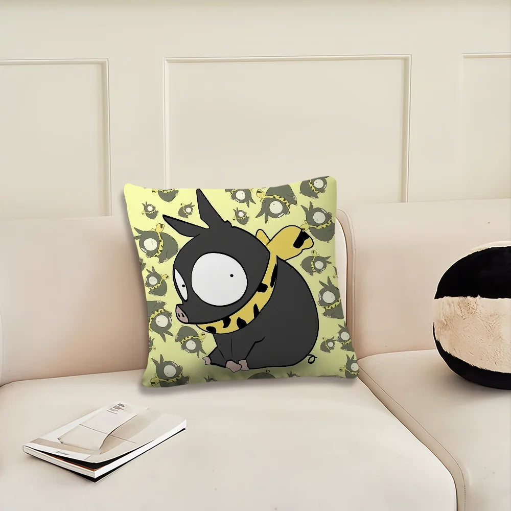 Anime Cute Ranma P-chan & Ryoga Pig Cushion Cover – Sofa, Bedroom & Office Pillow Case for Nap Time