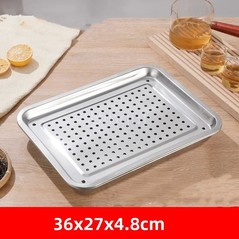 Stainless Steel Kung Fu Tea Tray with Drainage Drawer – Tea Ceremony Water Storage Board Table for Tea Room Tools
