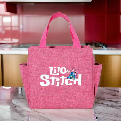 Stitch Insulated Lunch Bag – Waterproof Oxford Cloth with Aluminum Foil, Portable Reusable Square Tote for Work, School, and Picnic