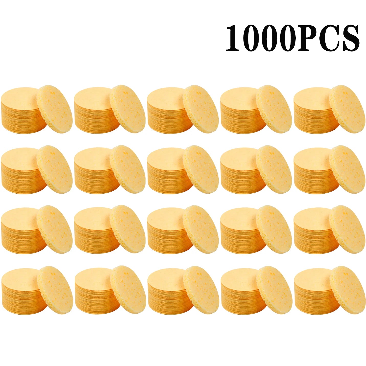 50–1000PCS Natural Wood Pulp Compressed Face Wash Sponges – Foaming Facial Cleansing Puffs for Skincare & Makeup Removal