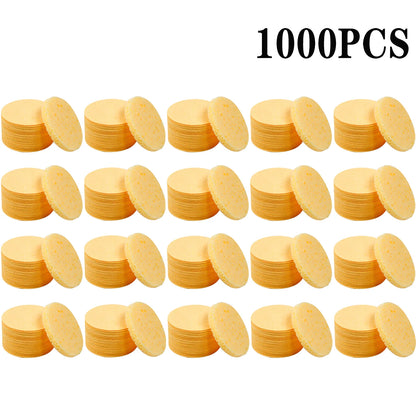 50–1000PCS Natural Wood Pulp Compressed Face Wash Sponges – Foaming Facial Cleansing Puffs for Skincare & Makeup Removal