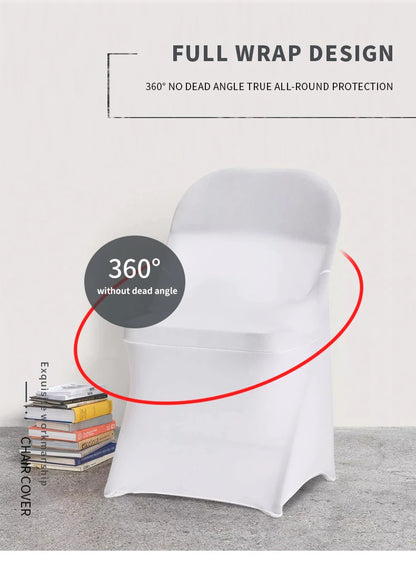 READOR White Spandex Chair Covers – 30/50/100Pcs Stretch Slipcovers for Wedding, Party & Banquet Folding Chairs