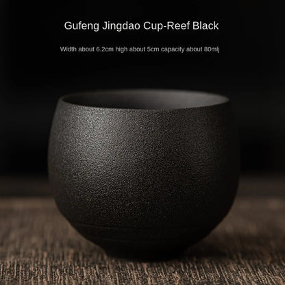Japanese Handmade Stoneware Tea Cup – Small Kung Fu Single Teacup Vintage Style