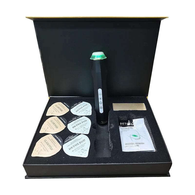 2024 CO2 Bubble Oxygenation Facial Machine — Rechargeable Skin Tightening with Capsules, Pods & Gels Box Set