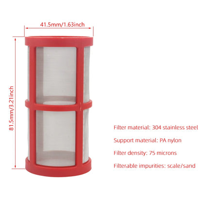 304 Stainless Steel 200 Mesh Filter Screen - Pre-Filter Water Pump Filter for 1/2 Inch, 3/4 Inch, and 1 Inch Filters
