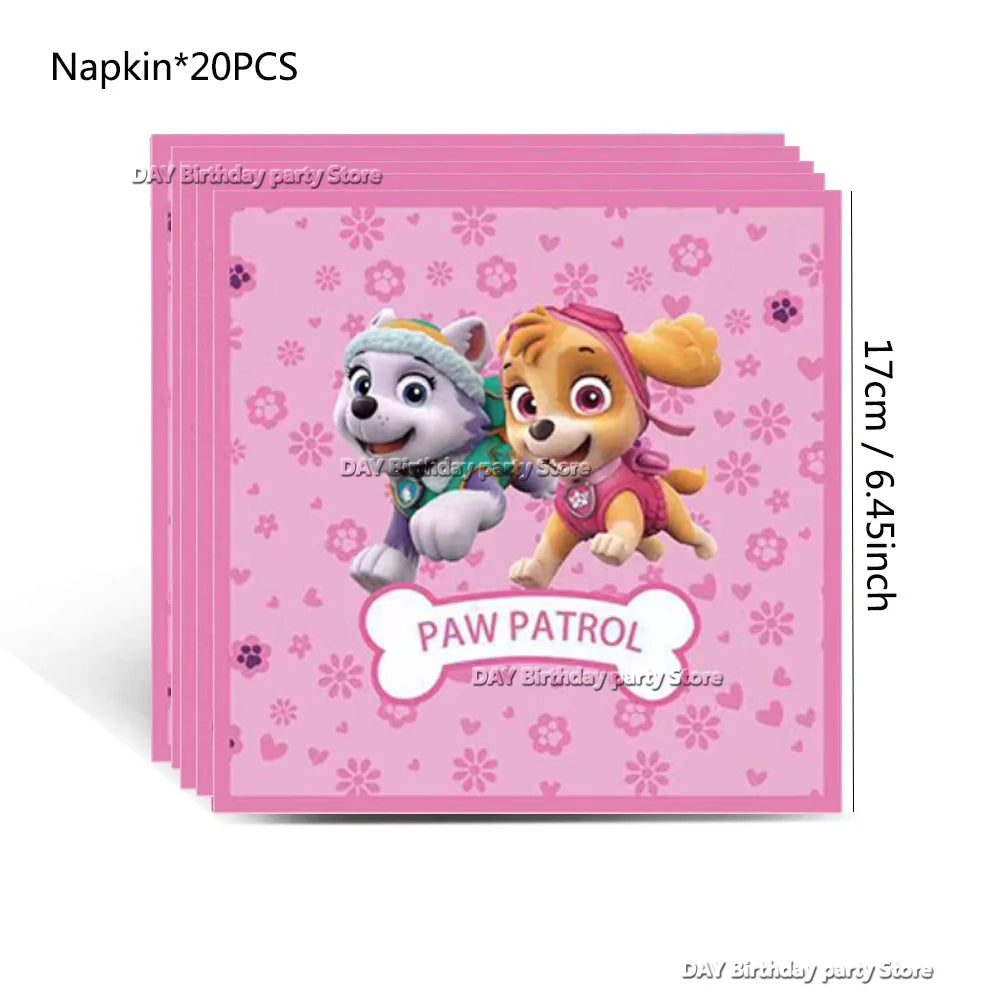 Paw Patrol Kids Birthday Party Supplies Set – Cups, Plates, Napkins, Gift Bags & Cake Toppers Decorations Kit