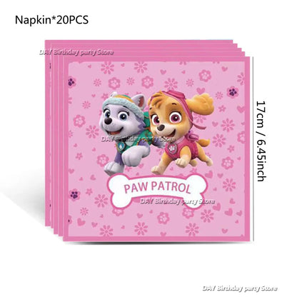 Paw Patrol Kids Birthday Party Supplies Set – Cups, Plates, Napkins, Gift Bags & Cake Toppers Decorations Kit
