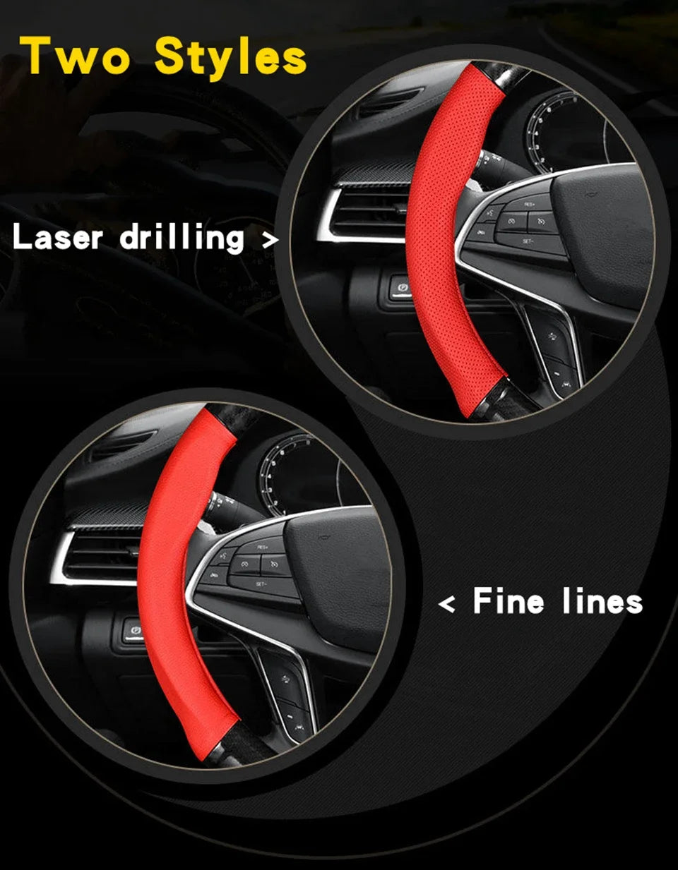 Universal Car Steering Wheel Cover — Carbon Fiber Leather, 3D Anti-Slip, Simple & Stylish Car Accessory