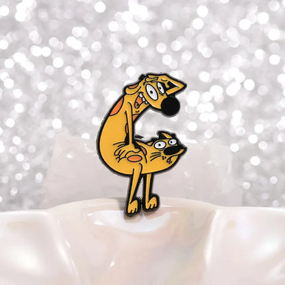 Colorful Cat & Dog Anime Brooch – Cartoon Pin for Clothing, Collars, and Film & TV Accessories