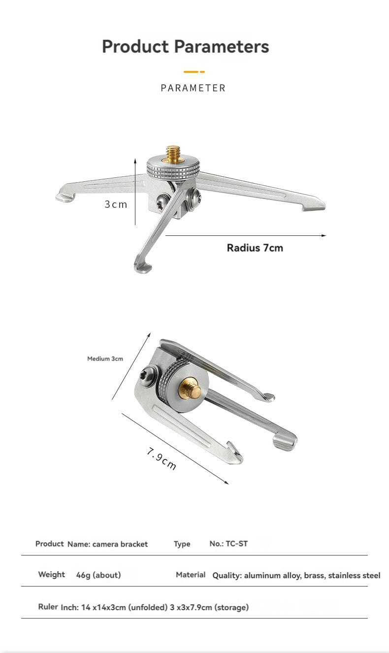CAMPINGMOON TC-ST Stainless Steel Camera & Light Stand – Foldable Aluminum Tripod for Camping