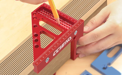 Imperial 3D Multi-Angle Measuring Ruler – 45/90 Degree Aluminum Alloy Woodworking Square Protractor for Engineers & Carpenters