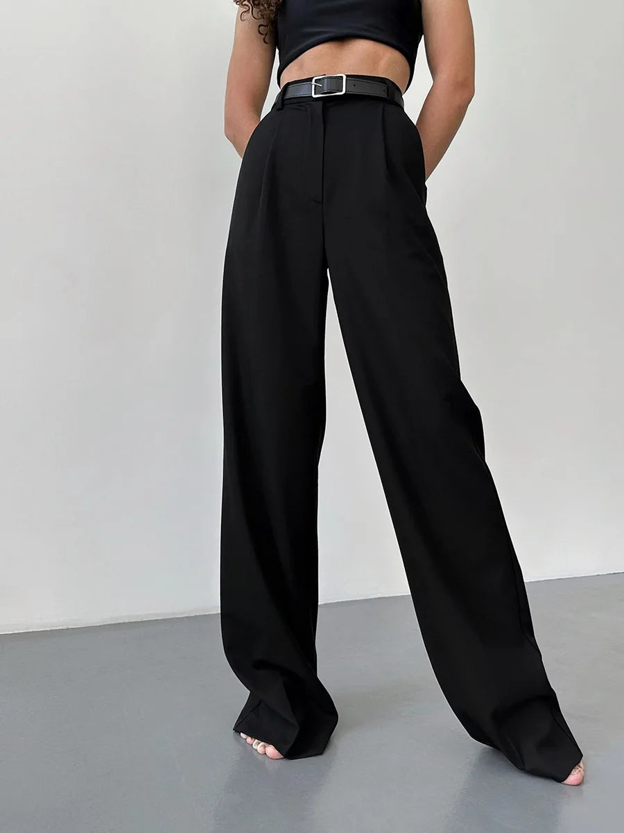 Women's Classic Straight Leg Pants – Versatile Loose Fit, Wide Leg for Office, Tourism, Spring & Summer Casual Wear