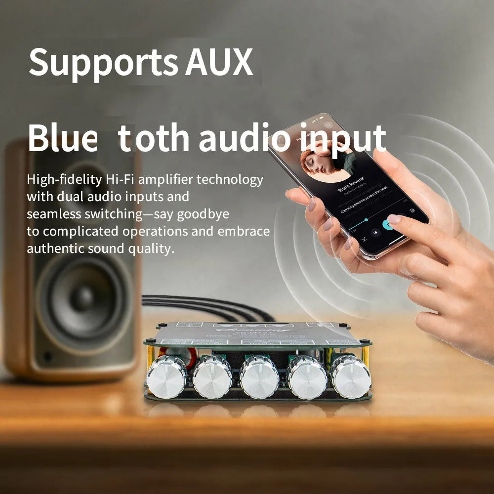 2.1 Channel Audio Power Amplifier - 200W Stereo HiFi Bluetooth Subwoofer Module