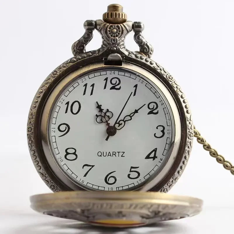One Piece Anime Pocket Watch – Vintage Bronze Fashion Toy for Kids, Birthday Gift