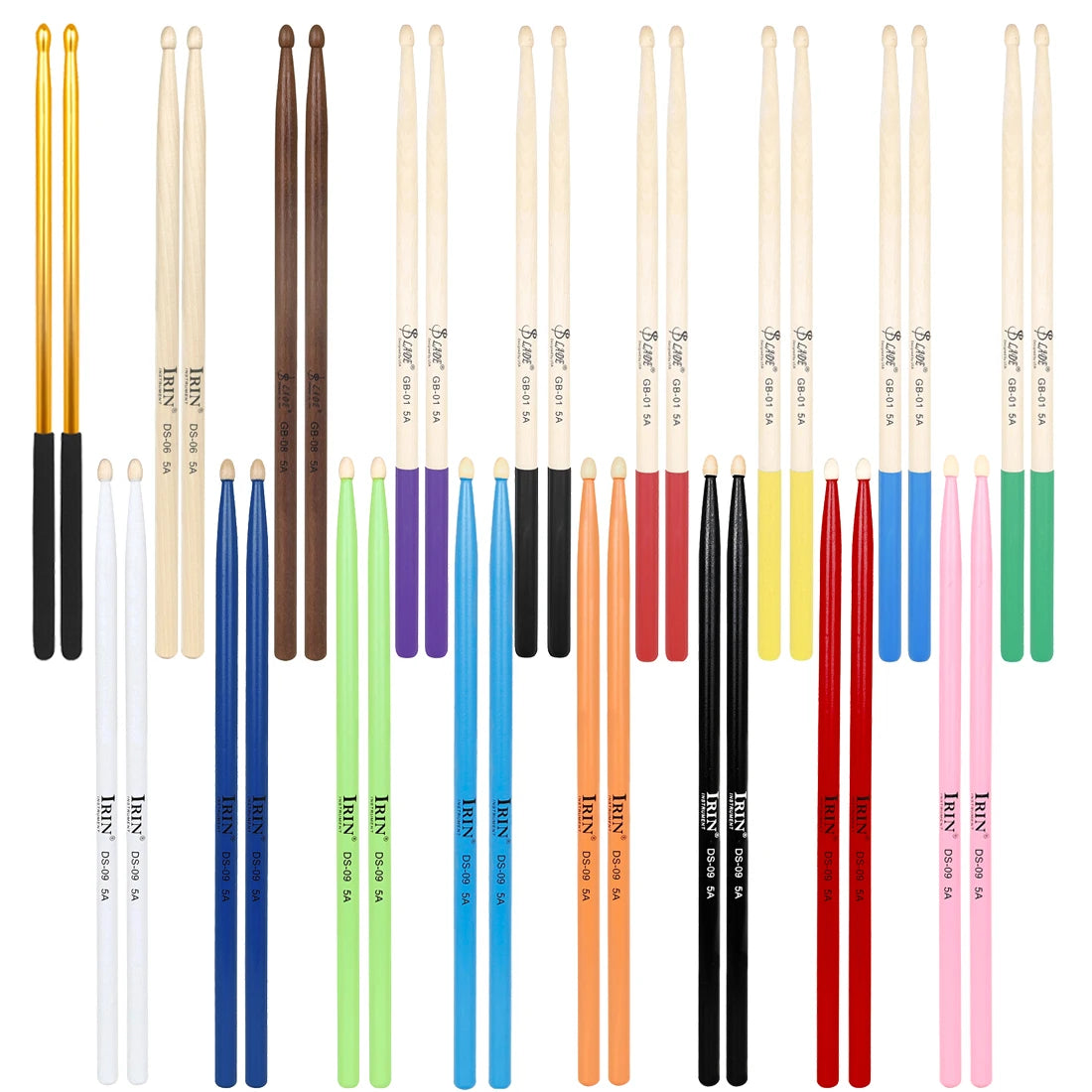 5A Maple Drumsticks – DS-09 Multicolor Drum Mallets, Professional Percussion Musical Instrument Accessories