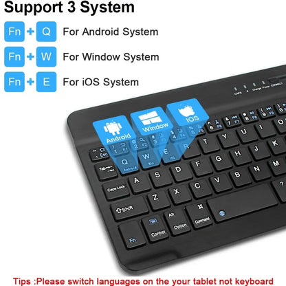 Bluetooth Keyboard for iPad & Tablets – Compatible with iPad 7–10th Gen, iPad Pro/Air/Mini, Samsung & Xiaomi