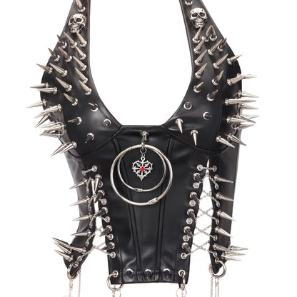 Y2K Gothic Spiked Tank Top - Punk Rock Emo Grunge Festival Style for Women