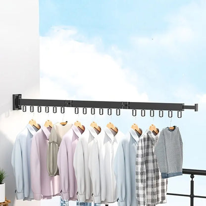 Space-Saving Wall-Mounted Foldable Clothes Drying Rack - Aluminum Alloy, Ideal for Balcony, Bedroom, Kitchen, and Living Room