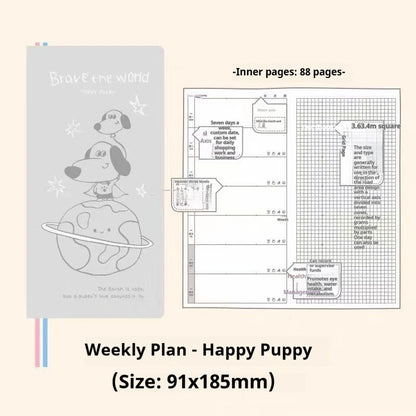 Kinbor Undated Weekly Planner - Illustrated Hardcover To-Do List Notebook