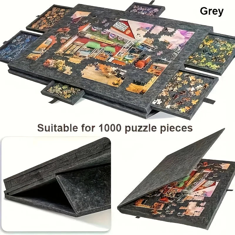 6-in-1 Tiltable Puzzle Board Desk – 6-Drawer Storage for 1000-Piece Puzzles, Home Decor & Educational Organizer