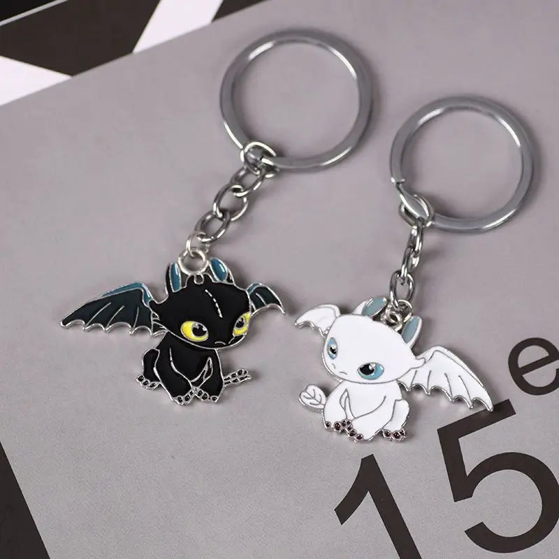 Cute Toothless Dragon Keychain – Cartoon Anime Couple Keyring, Valentine’s & Halloween Gift