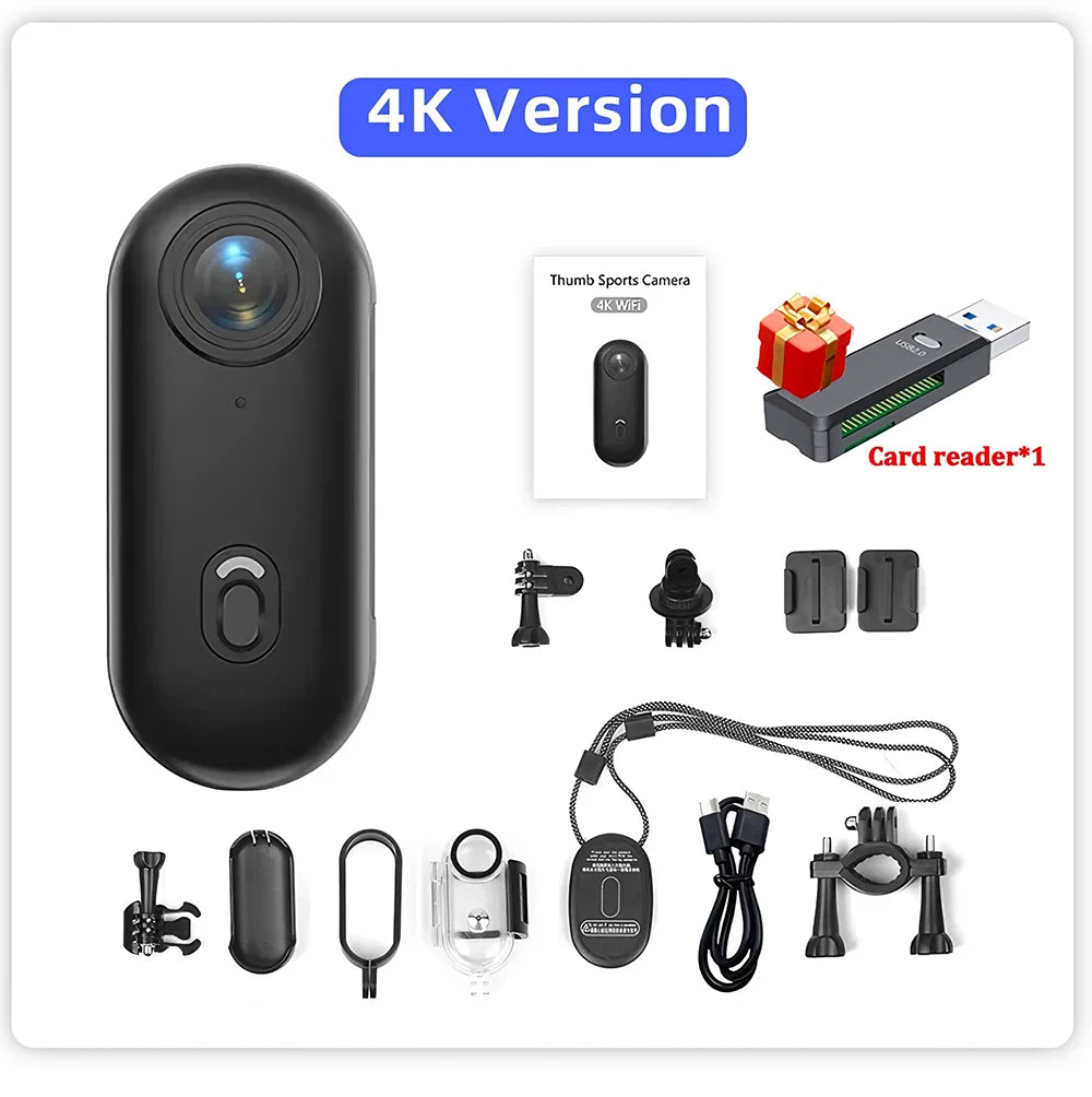 Mini 1080P/4K Magnetic POV Camera - Pocket Vlog Body Chest Recorder with WiFi, Waterproof Design for Sports, Cycling and Helmet Use
