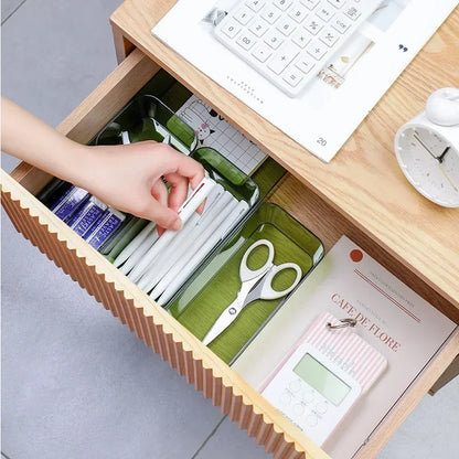 Transparent Plastic Storage Box – Desk Organizer Container for Jewelry, Makeup, and Drawer Organization