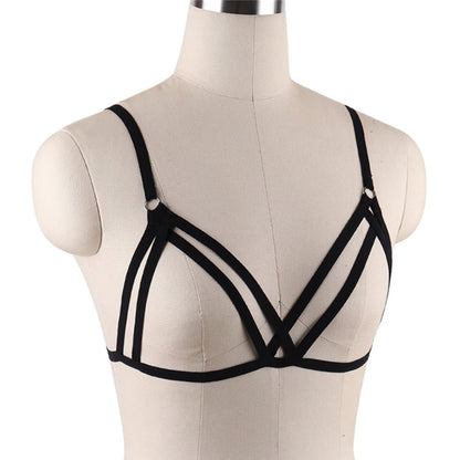 GUUOAT Women’s Open-Cup Lingerie Bra - Hollow-Out Design with Adjustable Cross Straps