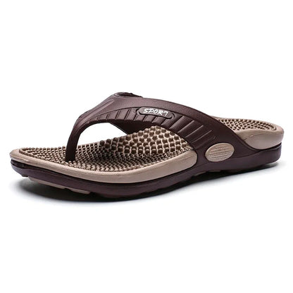 Men’s Massage Flip Flops, Breathable Summer Beach Sandals, Luxury Non-Slip Slippers Plus Size Up to 46 Comfort Footwear