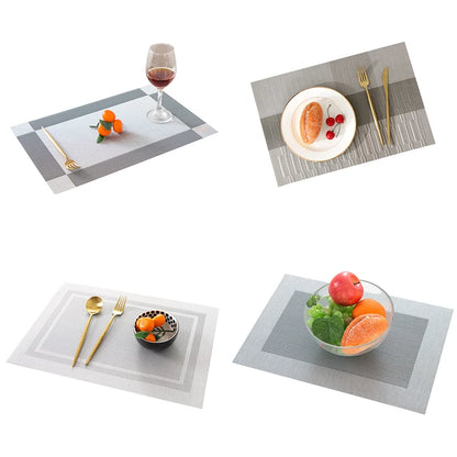 4/6Pcs Table Mat Set | Non-Slip Bowl Pad Coaster Set | Washable PVC Dining Table Placemats | Modern Home Decoration Accessories