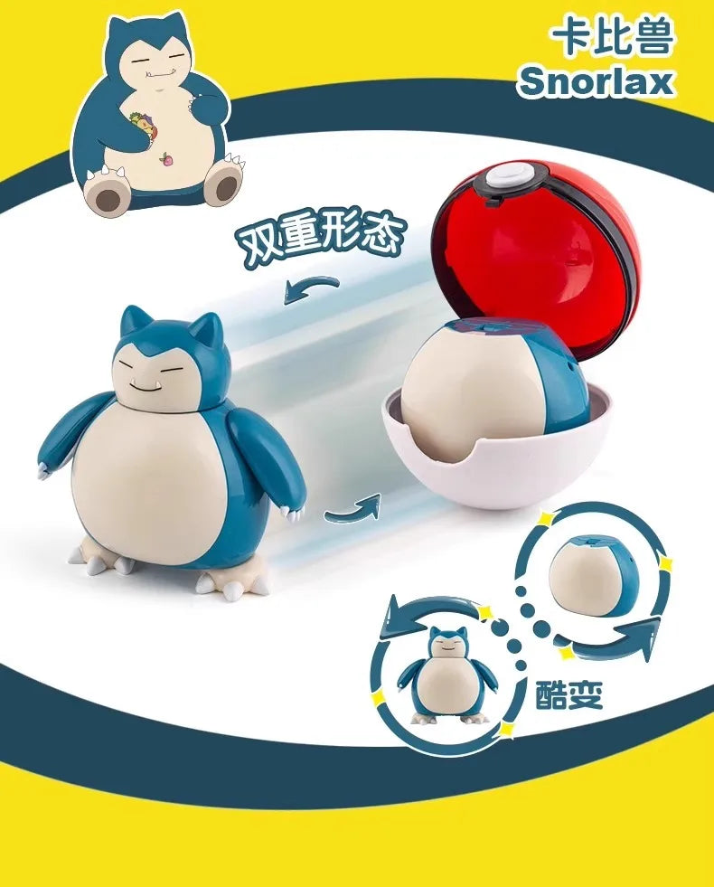 Pokemon Action Figures Set – Pikachu, Gengar, Dragonite, Snorlax & Pokeball Toys
