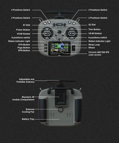 Jumper T15 FPV Radio Controller – Hall Sensor, Color Screen, EDGETX/ELRS for Long Range RC Drone