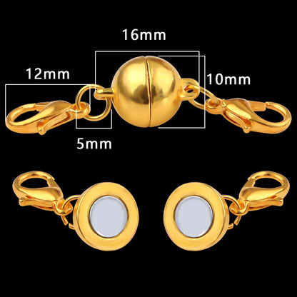 Magnetic Jewelry Clasp - Strong Metal End Connectors with Lobster Clasp for DIY Bracelets & Necklaces