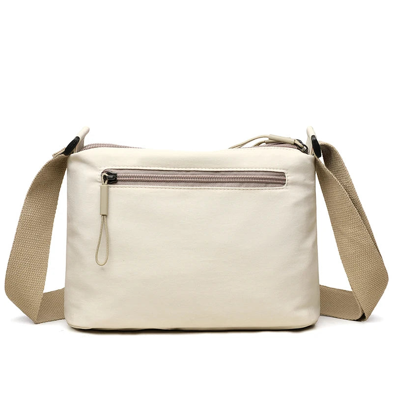 Women's Large Capacity Nylon Crossbody Bag - Spacious 3-Pocket Shoulder Purse for Shopping & Daily Use