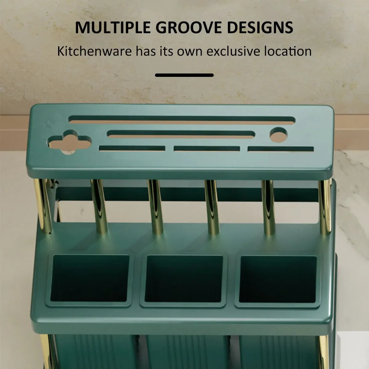 Multi-Function Kitchen Knife Holder and Cutlery Drainer Rack - Space-Saving Kitchen Utensil Organizer - New and Practical