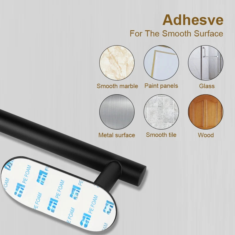 Stainless Steel Adhesive Paper Towel Holder: No-Hole Punch Kitchen & Bathroom Rack - Lengthened Storage for Toilet Roll & Towels